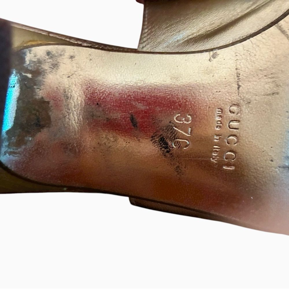 Gucci Shoes Gold and Black Heels Woman’s Size 6.5 Wide - Picture 13 of 16